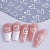 3pcs Valentine's Day Nail Art Stickers 3D Black White Pink Lines Love Nail Decals DIY Adhesive Slider Manicure Decorations