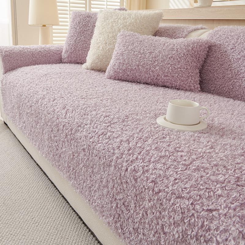 

Cream Wind Sofa Cushion New Four-Season Universal Plush Non-Slip Autumn And Winter Straight Row Leather Sofa Cover Cover Cloth Towel 70*70cm