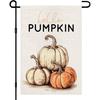 Hello Pumpkin Fall Garden Flag Double Sided, Autumn Farmhouse Style Sign Lawn Small Flags Yard Thanksgiving Outdoor Decoration