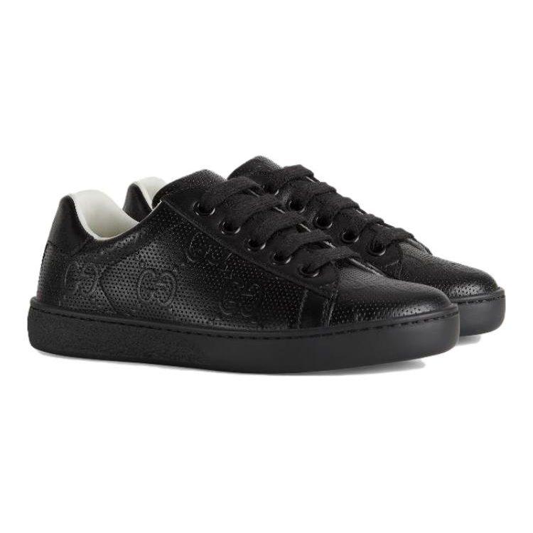 Gucci ACE Low Top Kids' Skateboarding Shoes Black Kids' 681377 UMT20 1000