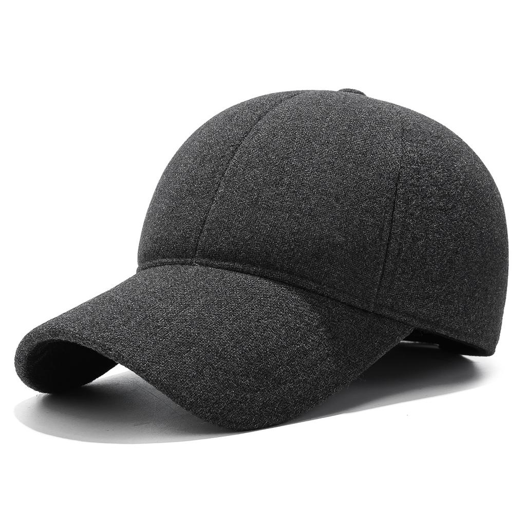 Winter Middle-Aged Baseball Cap Woolen Ear Protection Velvet Warm Cap Old Man Cap