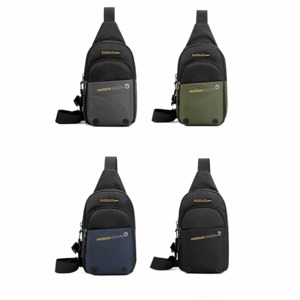 Large Capacity Sports Chest Bag Waterproof Nylon Shoulder Bag Fashion Men's Crossbody Bag  Unisex