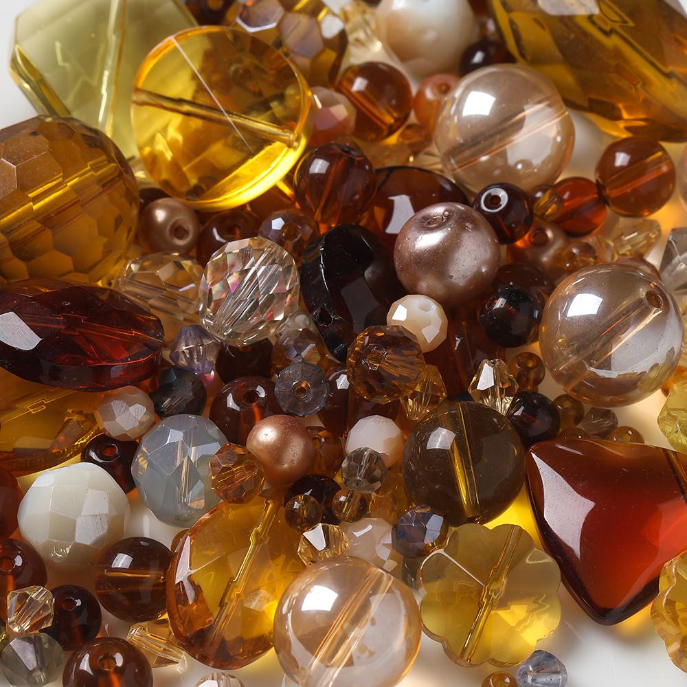 45g Glass Mixed Style Faceted Beads Colored Spacer Loose Beads for DIY Crafts Necklace Bracelet Charms Jewelry Making Findings