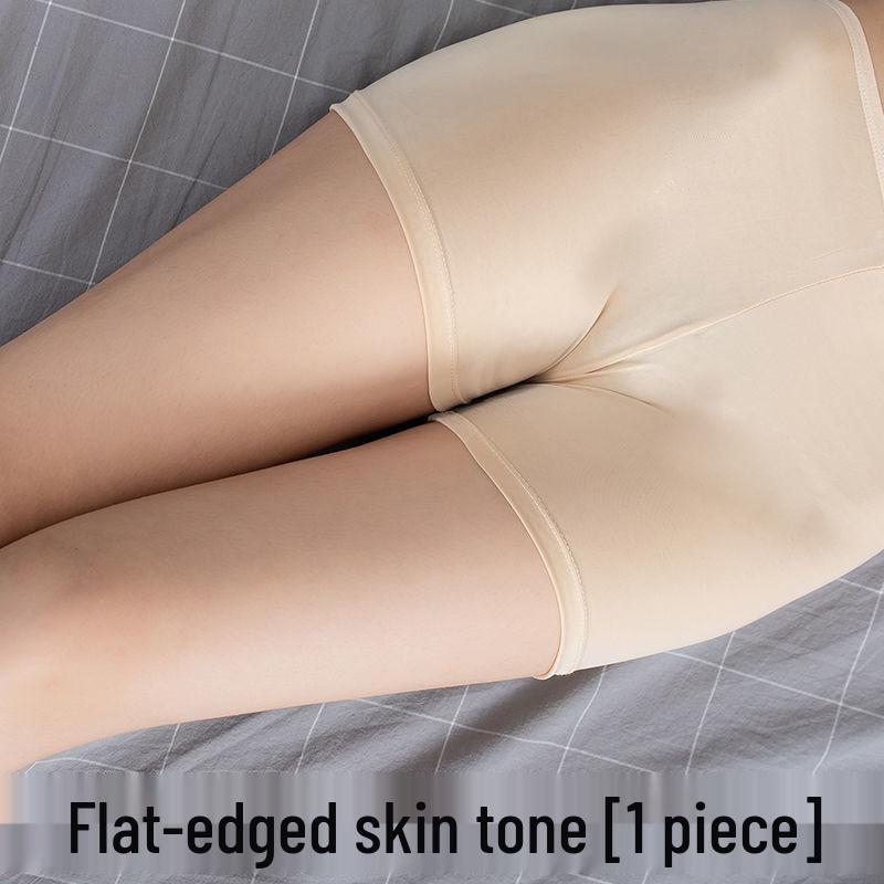 Ice Silk Anti-Exposure Women's Seamless Plus Size Three-Quarter Length Mid-Waist Summer Shorts