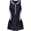 Sportful One-piece Swimsuit Women's Boxers Black Zipper Contrasting Color To Cover Belly Slimming Swimming Pool Large-size