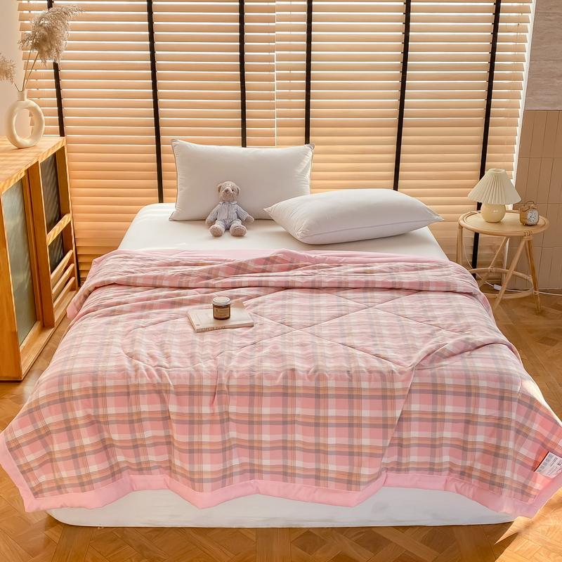 Japanese Style Quilt for Summer Checkered Summer Bedspread for Beds Single/Queen/King Striped Summer Comforter and Blankets Bed