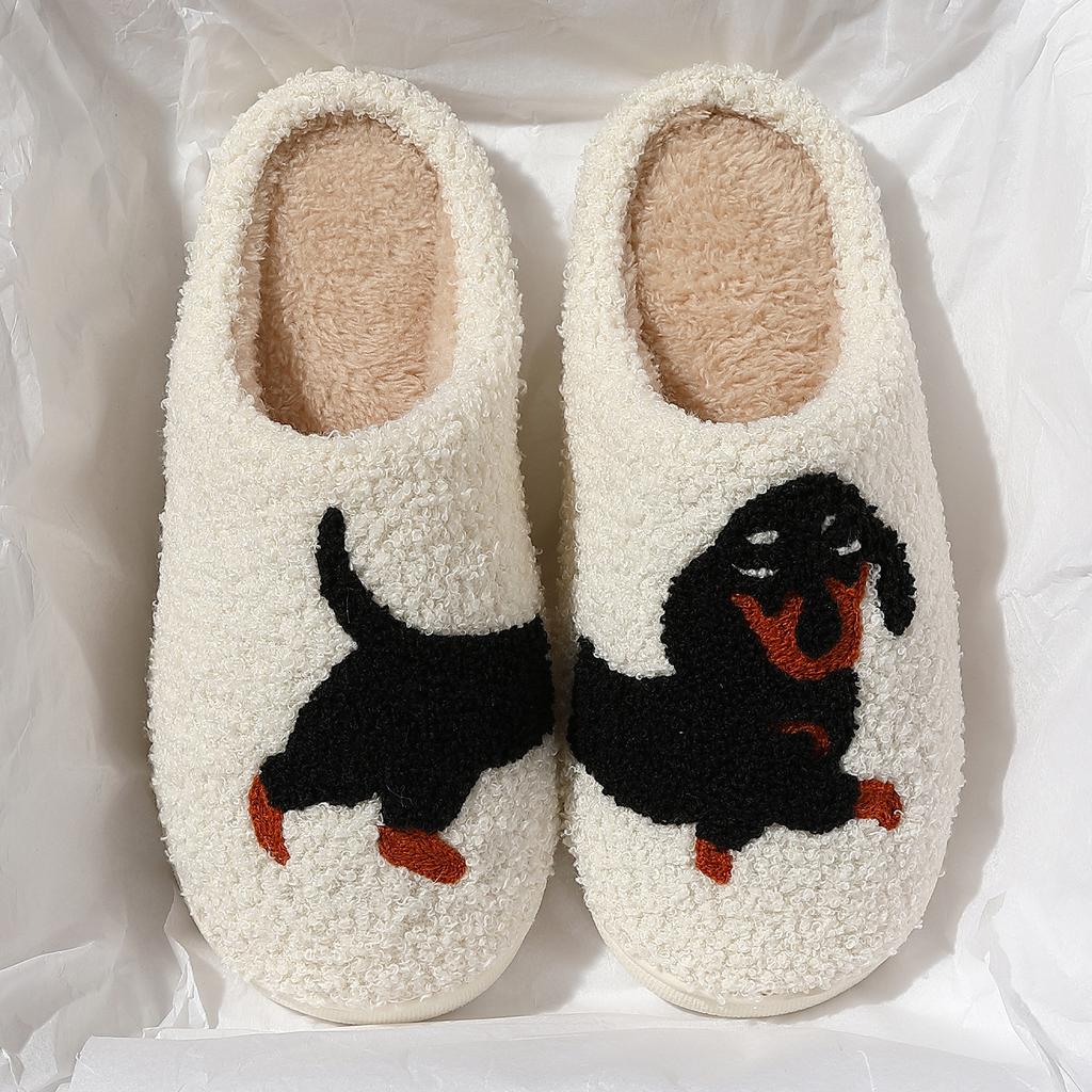 Cute Cartoon Cotton Slippers Winter New Couple Home Indoor Non-slip Warm Plush Cotton Mop