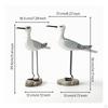 2 Pieces Bird Figurine Tabletop Sculpture with Pedestal Sculptural Statue for Shelf, Cabinet,