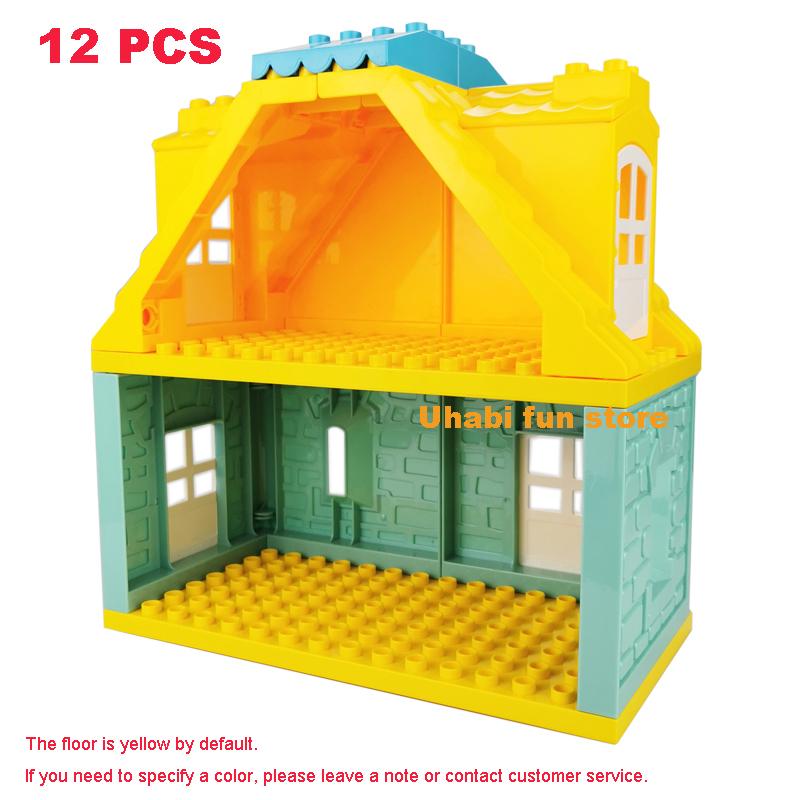 Big Building Blocks House Architecture Window Wall Roof Furniture Series Scene Accessories Assembly Children's Educational Toys