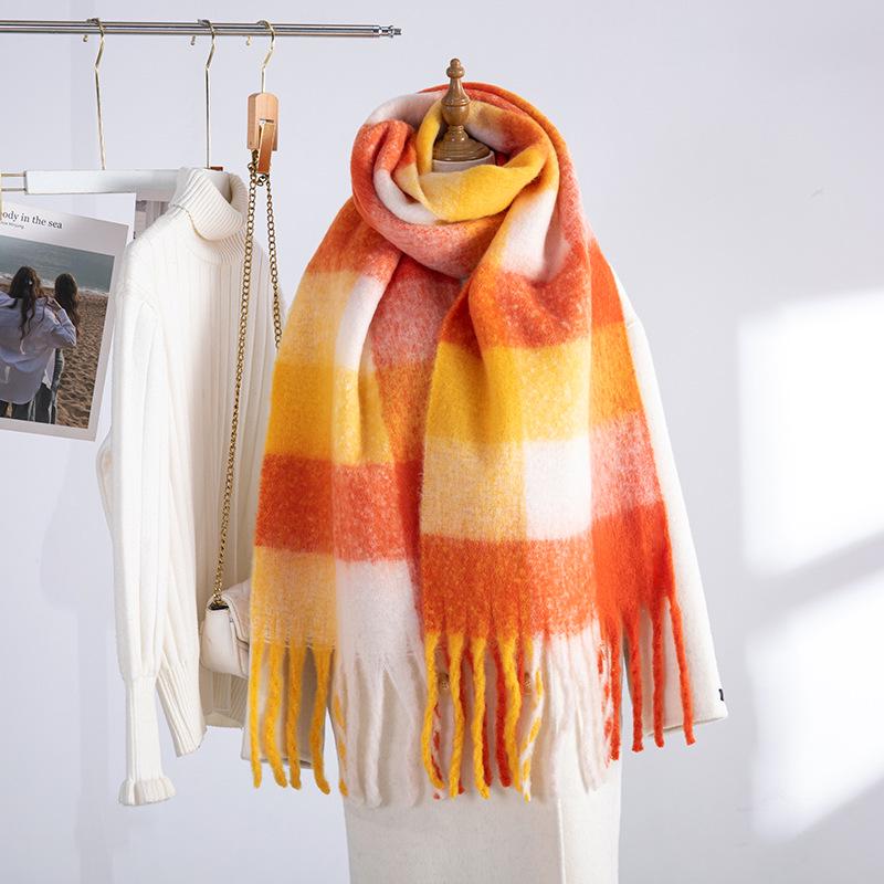 Women's European and American Style Long Fringe Mohair Scarf - Warm Autumn/Winter Shawl & Neck Warmer