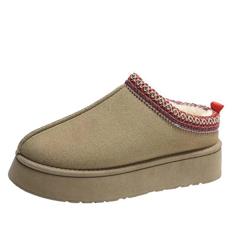 Women's shoes snow boots women's winter new fashion integrated bag head slippers muffin thick-soled fluffy cotton shoes women