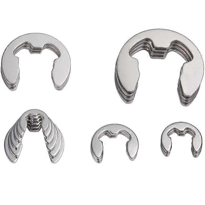 Lilaris Sprengringe, 400 Stück 1,5-15mm E-Clip Edelstahl Sprengringe mit Aufbewahrungsbox, Sprengringe Sortiment, Innen-Sprengring, E-Clip Außen