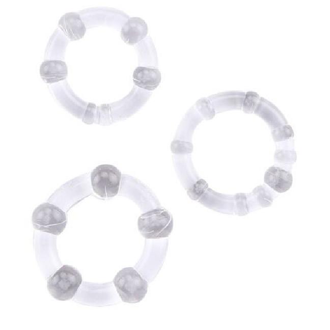 Set of 3PCS Durable Cock Rings Bead Penis Ring Male Delay Ejaculation Lasting Erection Ring Sex Toys for Men Adults Couple
