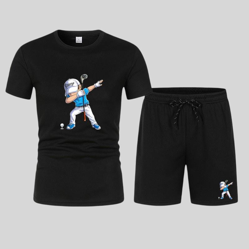 2026 Nuova Moda Casual T-shirt Pantaloncini Set Due Pezzi Stampa Lettere 3D Tuta Estiva da Esterno da Uomo