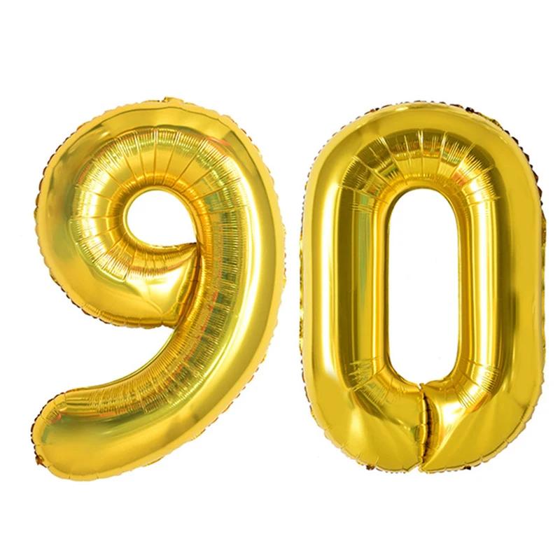 2pcs 40 Inch Number Figure Foil Balloon16 18 20 21 25 30 35 40 Years Adult Old Birthday Party Anniversary Decoration Air Balloon