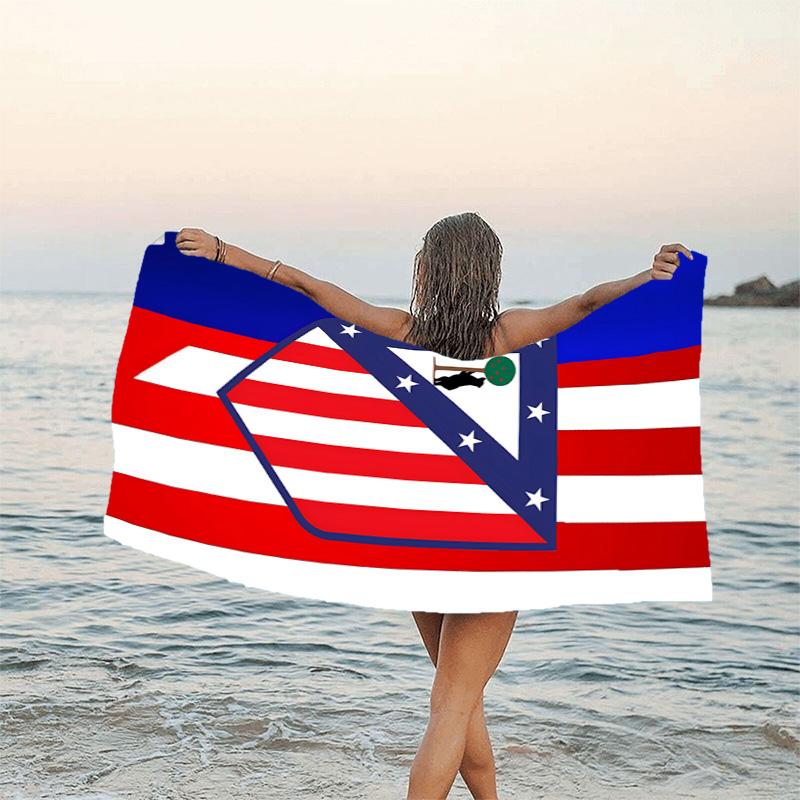 1pc Football Team (74) Beach Towel, Beach and Seaside Swimming Pool Equipment, Fashion Pattern, Rectangular, Travel Essentials