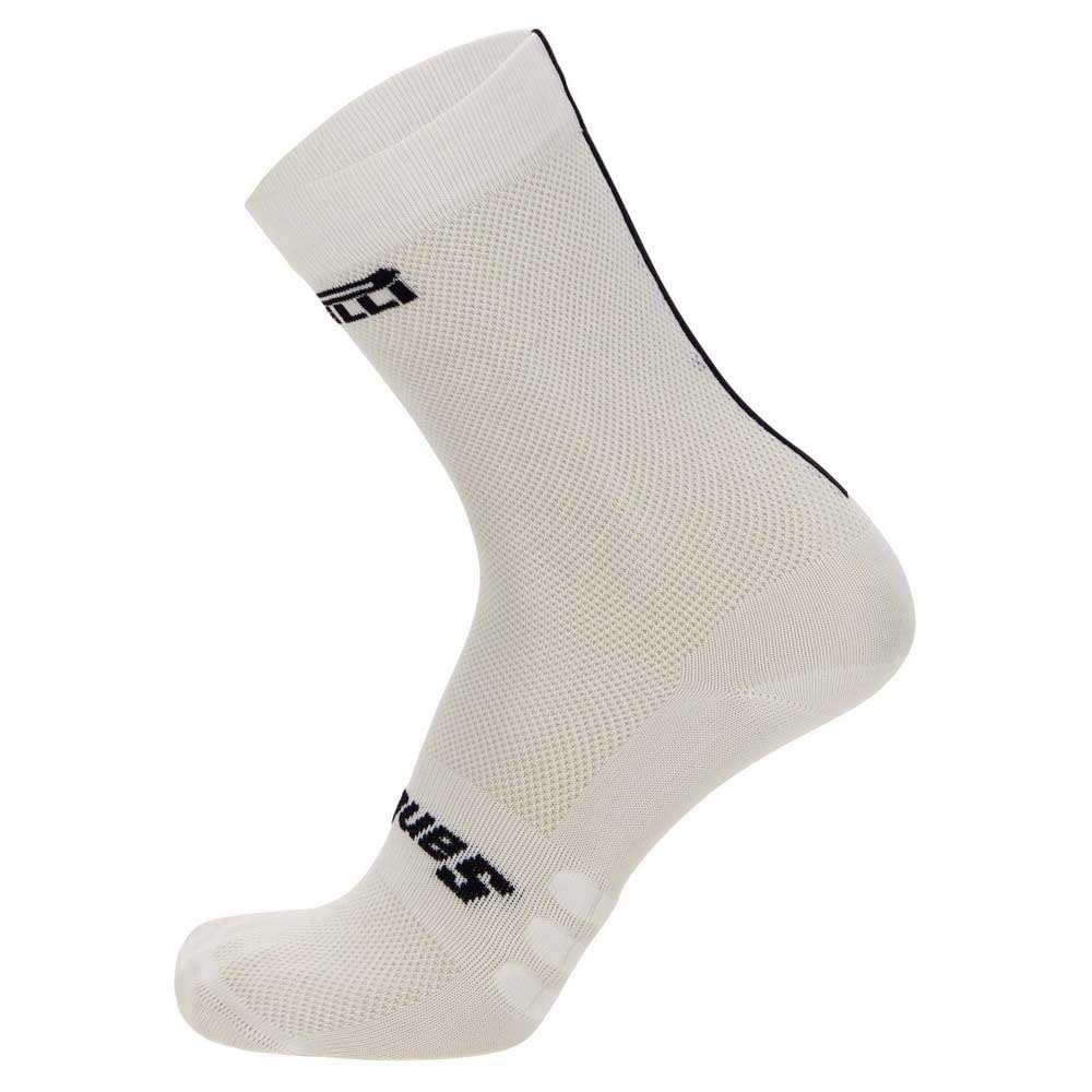 Santini Pirelli Sport Club High Profile Socks, White, Sizes XL-XXL