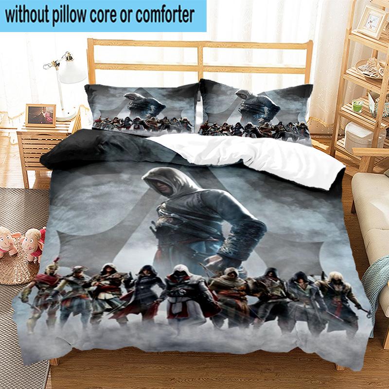 1PC Assass Warrior 3pcs Bedding,Including 1pc Duvet Cover And 2pcs Pillowcases Perfect for Christmas,Ideal for Bedroom, Dormitory