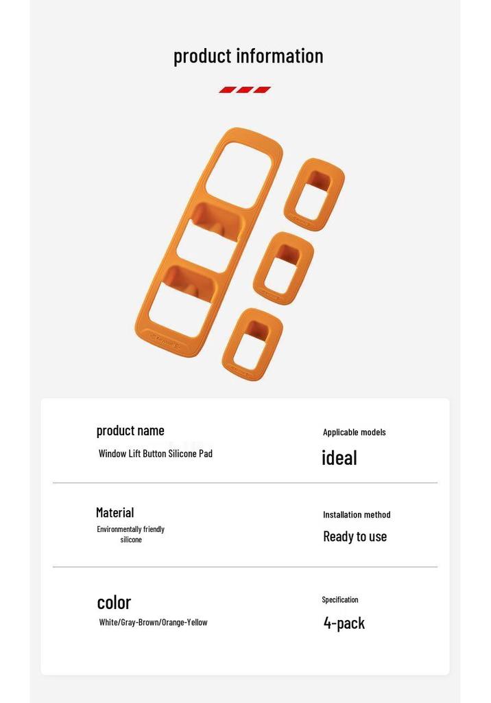 Ideal i6/i8 Car Door Window Button Pad Silicone Protective Sticker