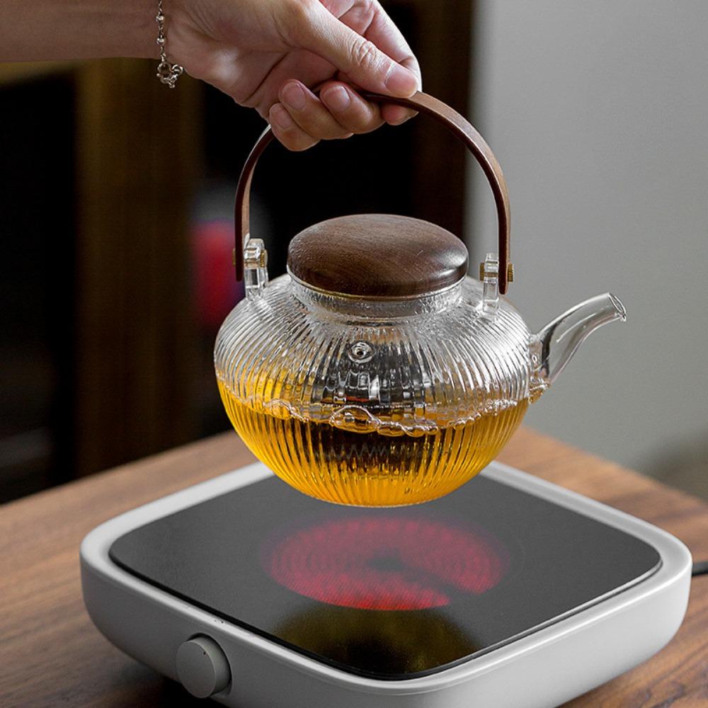 1 Pc Hammer Glass Teapot Household Thickened High Temperature Heating Electric Ceramic Stove Open Fire Tea Maker