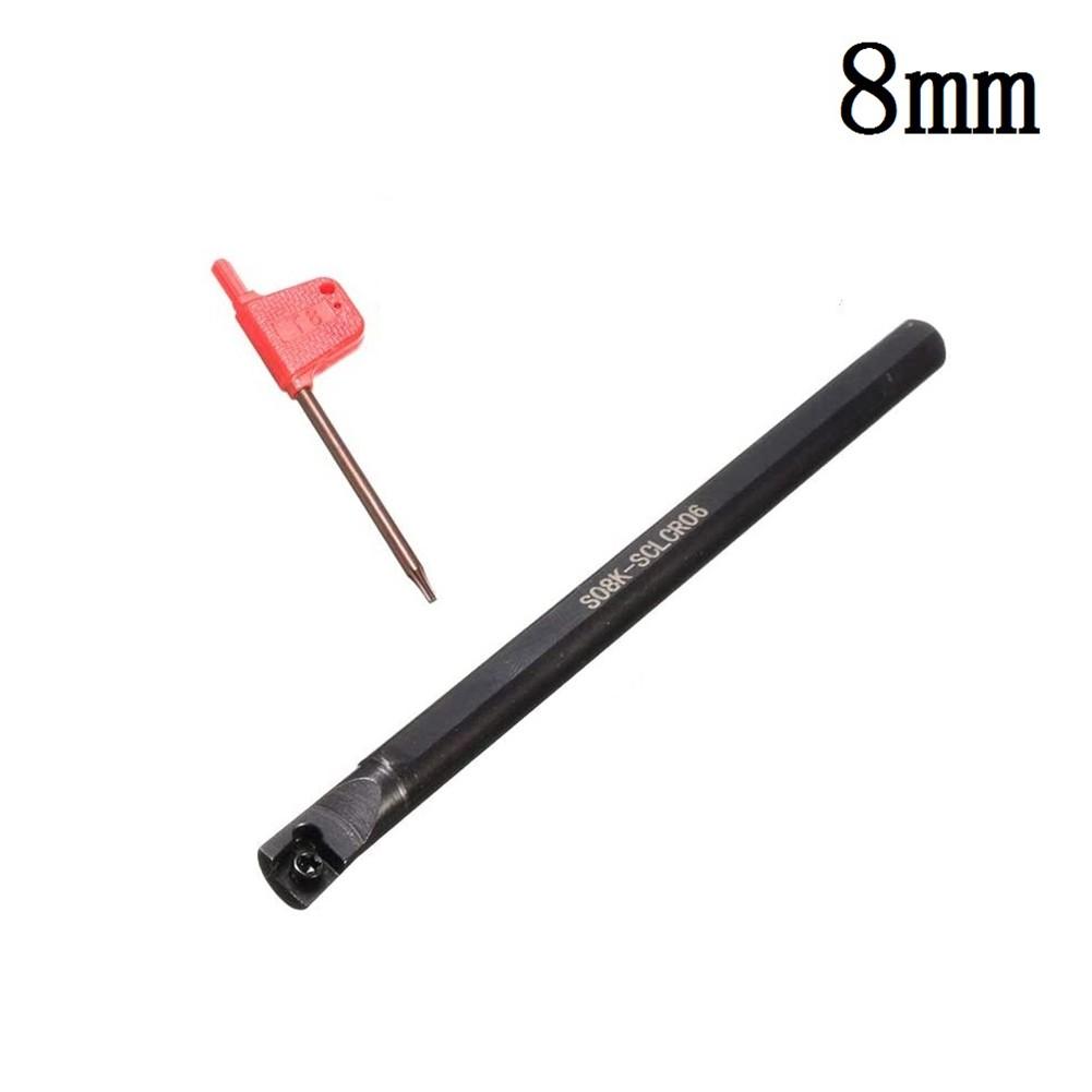 6/7/8/10mm SCLCR06 Shank Lathe Turning Tool Holder Boring Bar Tools Lathe Cutter Metal Turning Rod Holders 10pcs Inserts