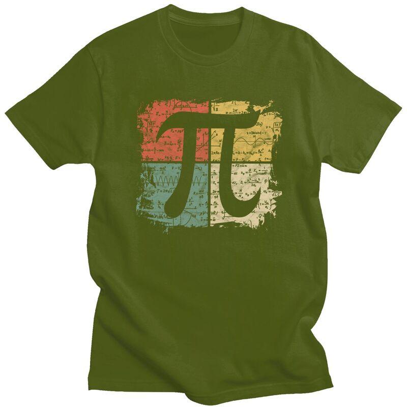 Custom Male Retro Square Pi Symbol Gift T Shirt Short Sleeves Cotton Tshirt Casual Math Equations Teacher Geek Tees Clothing