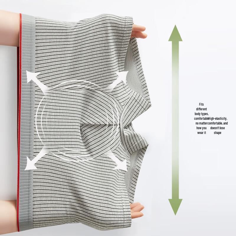 Men's Baobao Cotton Antibacterial Boxer Briefs 4-Pack