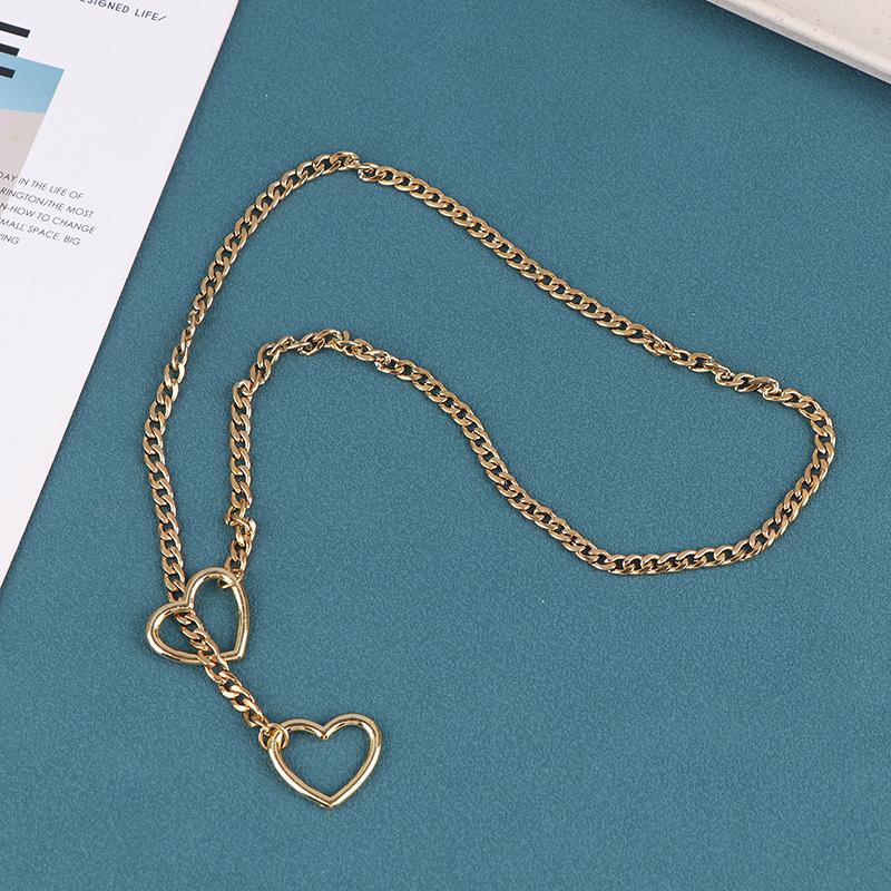 Slip Chain Necklace Rock Stainless Steel Cuban Long Necklace Jewelry Lariat Necklace