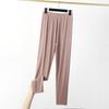 Women's Elastic Waist Leggings Slim Fit Pants High Stretch Solid Rayon Spandex Summer Plus Size Nine Point Casual Bottoms