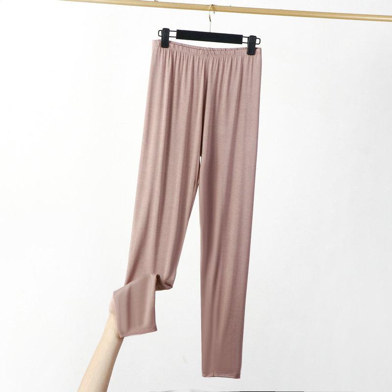 Women's Elastic Waist Leggings Slim Fit Pants High Stretch Solid Rayon Spandex Summer Plus Size Nine Point Casual Bottoms