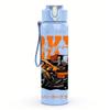 1PC Tokyo Orange Race Car Layout 750ml Color Plastic Water Bottle Leakproof Flip Straw Lid For Sports Office Home Use