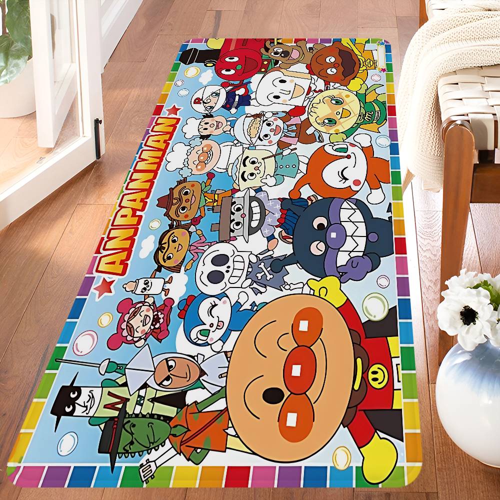 A-Anpanman Anime Bathroom Mat Kids Room Bedroom Decoration Balcony Anti-Slip Doormat Living Room Welcome Rug