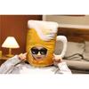 New Creative INS Plush Funny Cup Yellow Beer Plush Hat Toy Cartoon Full Hat Cap Cosplay Costume Party Photo Props Beer Hat