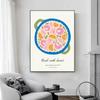 Minimalism Foods Posters Delicious Oyster Pink Ramen Bowl Shrimp Hot Dog Prints Canvas Painting Wall Pictures Home Kitchen Decor
