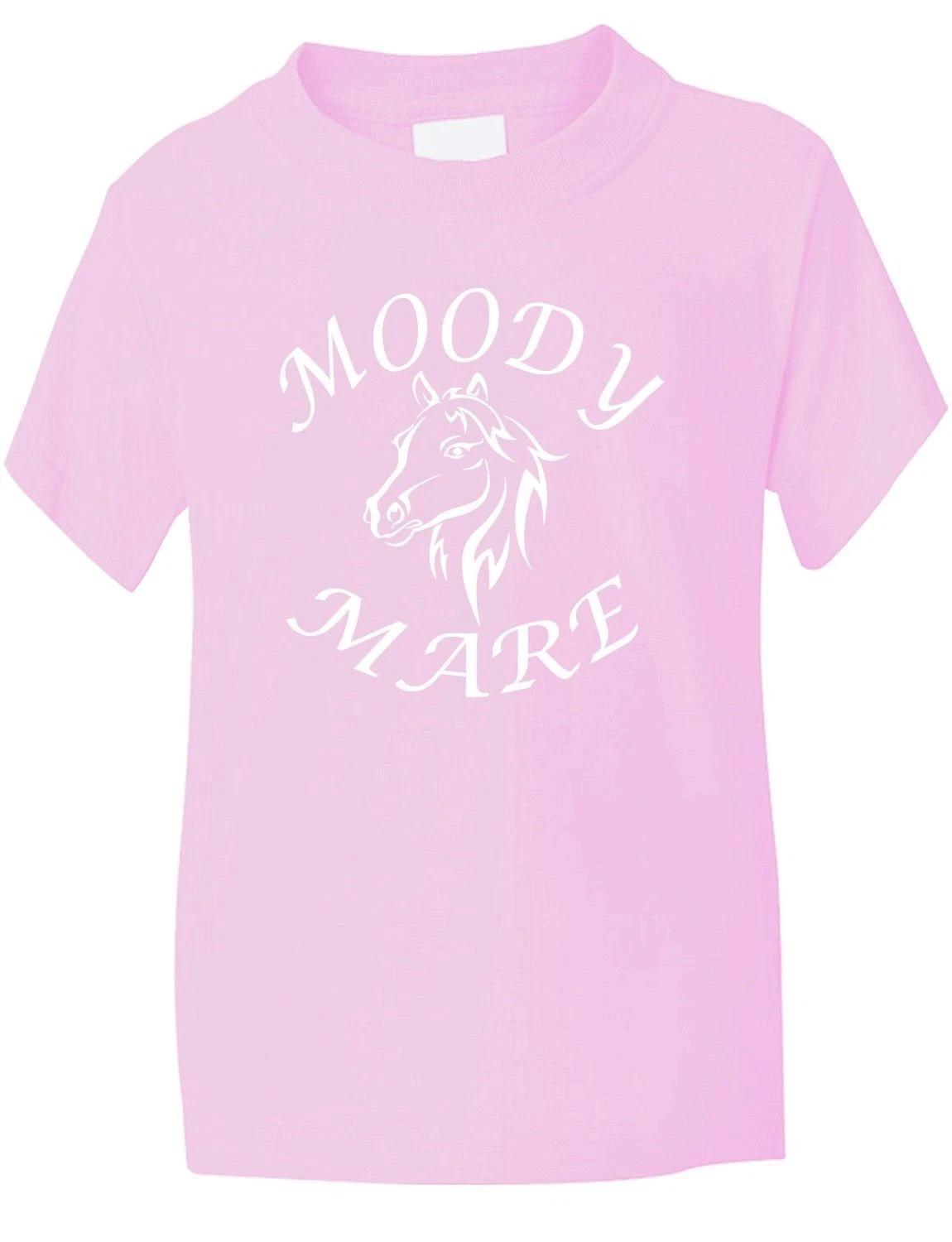 

Moody Mare Horse Riding Horse Pony Girls Kids T-Shirt Gift Age 1-13 S