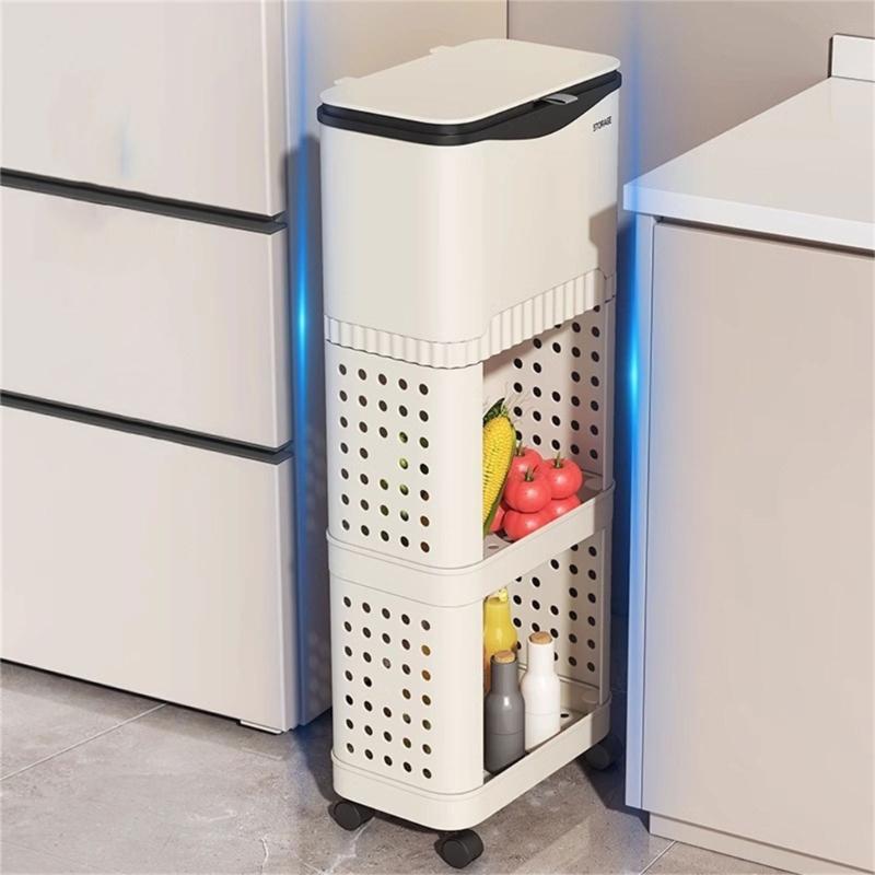 Durability Plastic Waste Container With Modern Look Feet Wheel Perfect For Household Cleanliness In Various Indoor Space