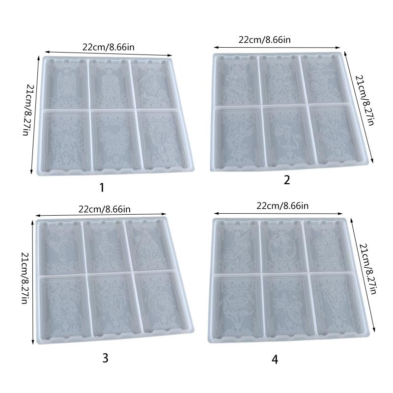 6 Sheets/24 Sheets Taluo Card Silicone Molds for Resin Casting Epoxy Molds for DIY Personalized Taluo Card Games Jewelry