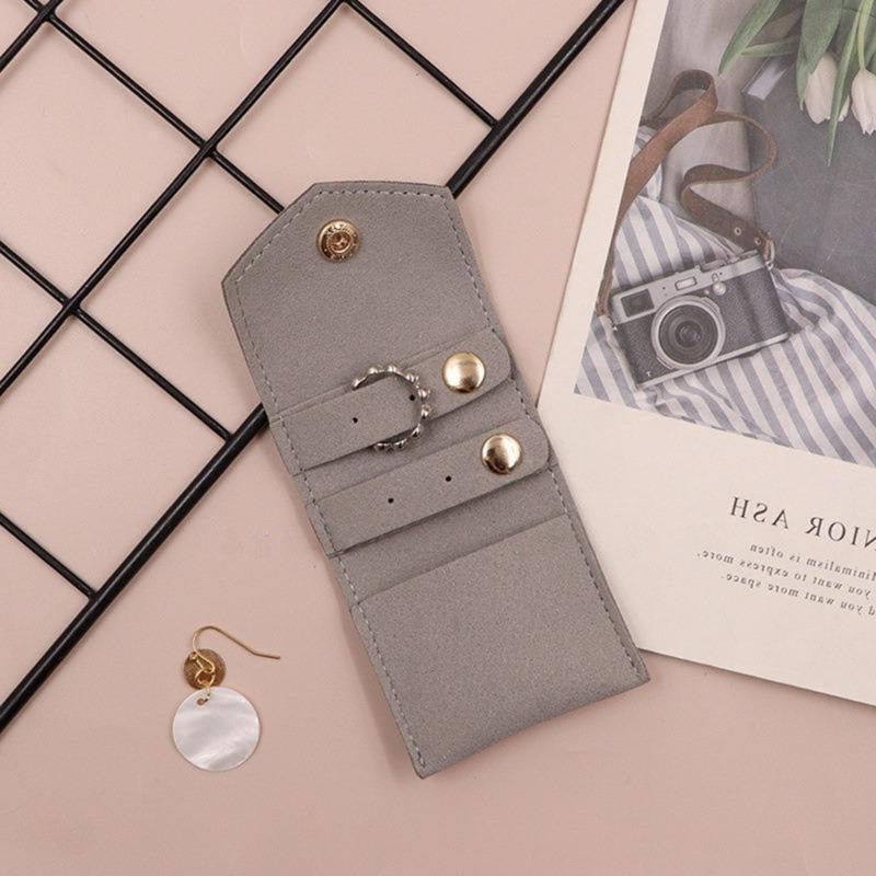 Travel Unique Jewelry Roll Bag Organizers Necklace Storage Box Microfiber Texture Suitable for Rings Earrings Necklaces
