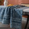Tablecloth Blue Geometric Triangle Print Blog Cotton and Linen Rectangular Dining Table Cloth Coffee Table Cover