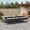 VidaXL 13 Pcs Garden Dining Set Black Cushions Wicker 3278069