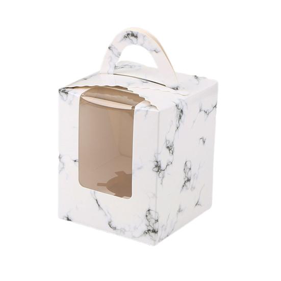10Pcs 1 Position Handhold Cupcake Muffin Mousse Paper Packing Box Container