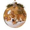 3D Animal Christmas Ball Decoration Dachshund/Tennis/Baseball/Golf Clear Plastic Xmas Ball Ornament for Winter Xmas Tree Holiday Home Decor