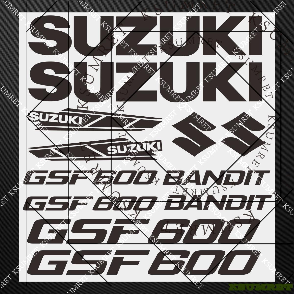 AAGK1 For Suzuki Bandit Gsf 600 Sticker Moto Decal Motorcycle Bandit 600 Helmet Tank Decals чёрный