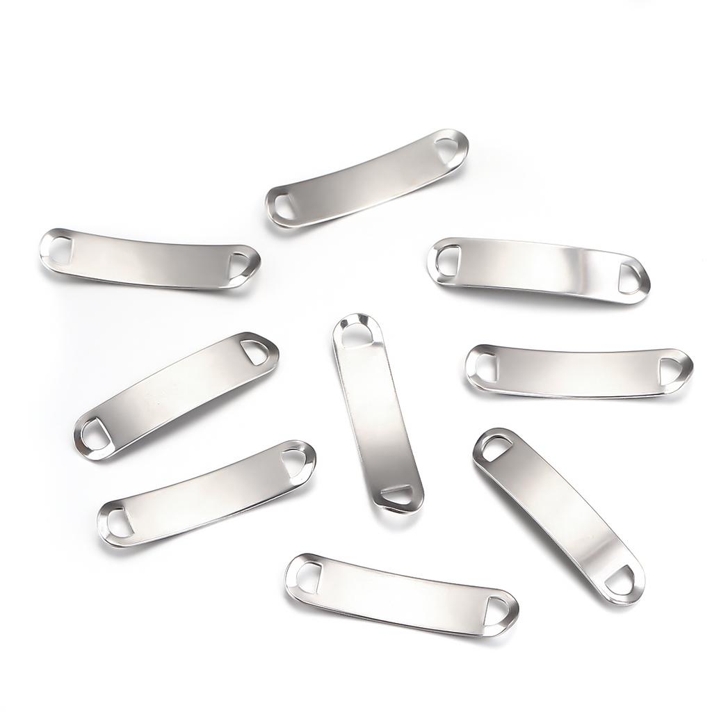 10pcs/lot Stainless Steel Rectangle Charms Connectors For Jewelry Making Blank Bar Stamping Tags Engraved DIY Bracelet Necklace