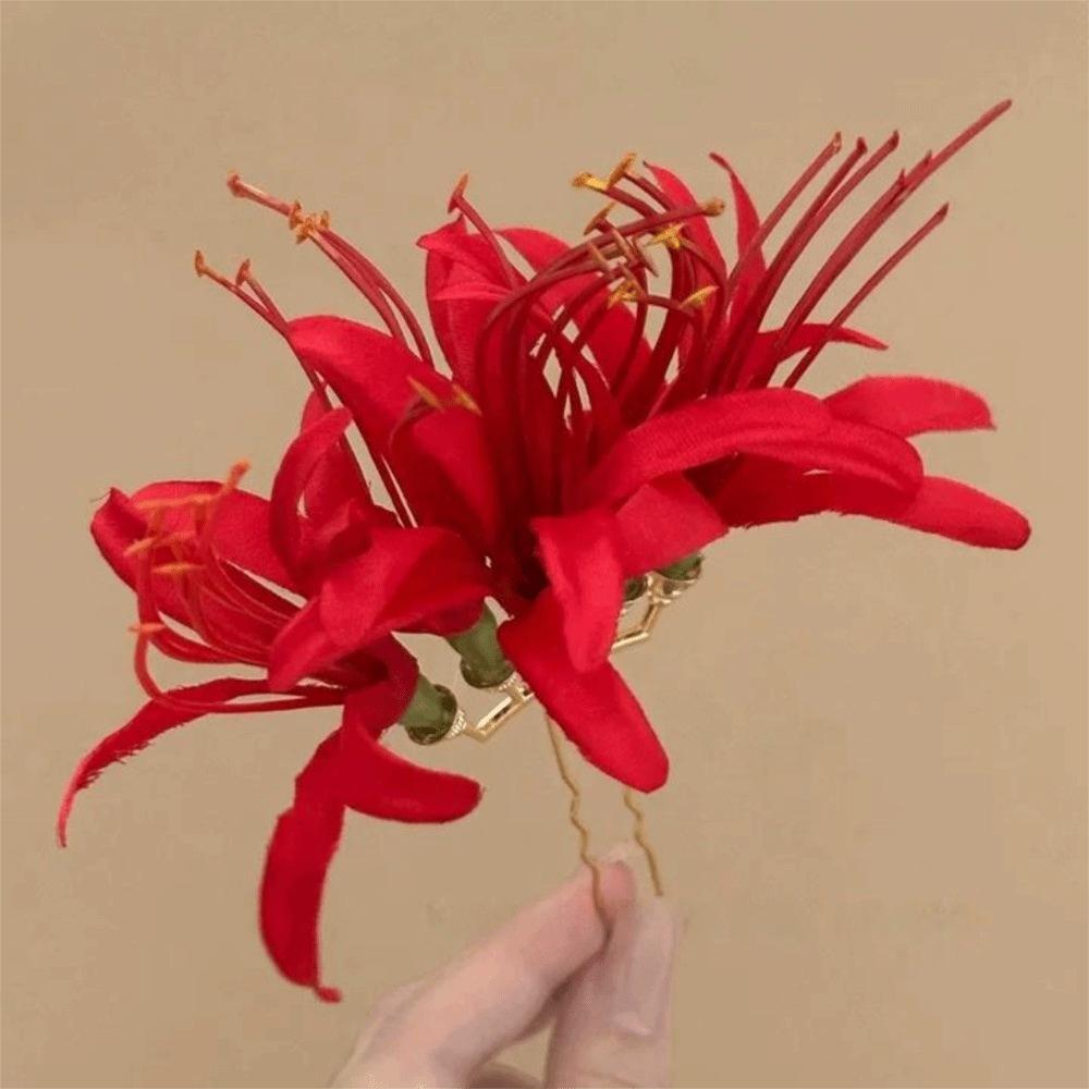 Fairy Simulation Flower Hairpins Bohemian Hanfu Hair Stick Elegant Thai Hair Fork  Female