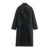 Autunno e Inverno Nuova Moda Stile Britannico Plus Cappotto Trench Lungo Cappotto Maniche Lunghe Tinta Unita Cappotto di Lana