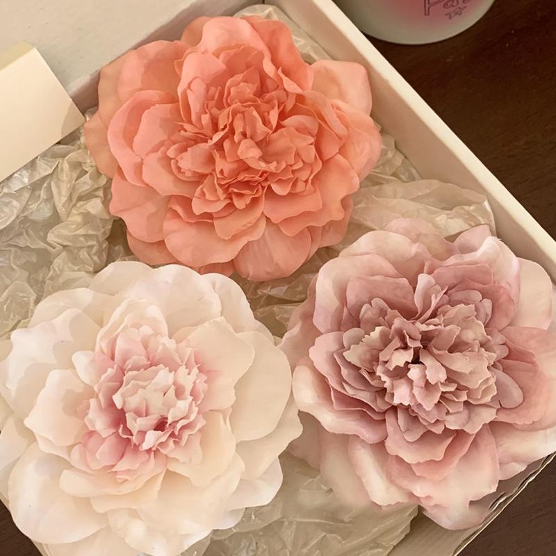 French Retro Peony Hair Clip Romantic Flowers Side Clip Duckbill Clip Hair Pin Woman Headwear Barrette Bridal Headdress
