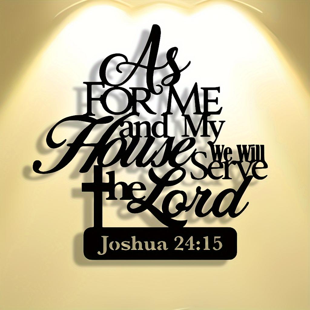 1pc "As for Me and My House We Will Serve the Lord" Metal Wall Art, Inspirational Religious Decor, Home Decor Plaque