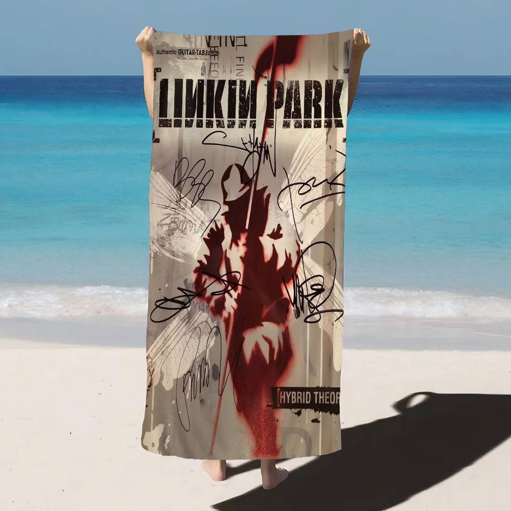 Rock Band L-Linkin Cool P-Park Microfiber Blanket Quick Drying Beach Towels Oversized Printing Super Absorbent Pool Blanket