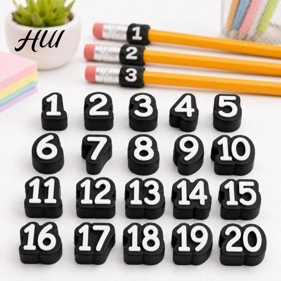 Reusable Pencil Stubs 1-20 20 Pcs Numbered Toppers, Classroom Organization Labels Daily Tracking Supplies for Teachers, Markers Clip Charm Supply